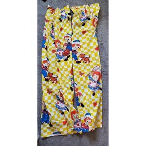 2 Vintage Raggedy Ann & Andy Curtains 22" x 62" Set Penneys Penn Prest 2 Panels